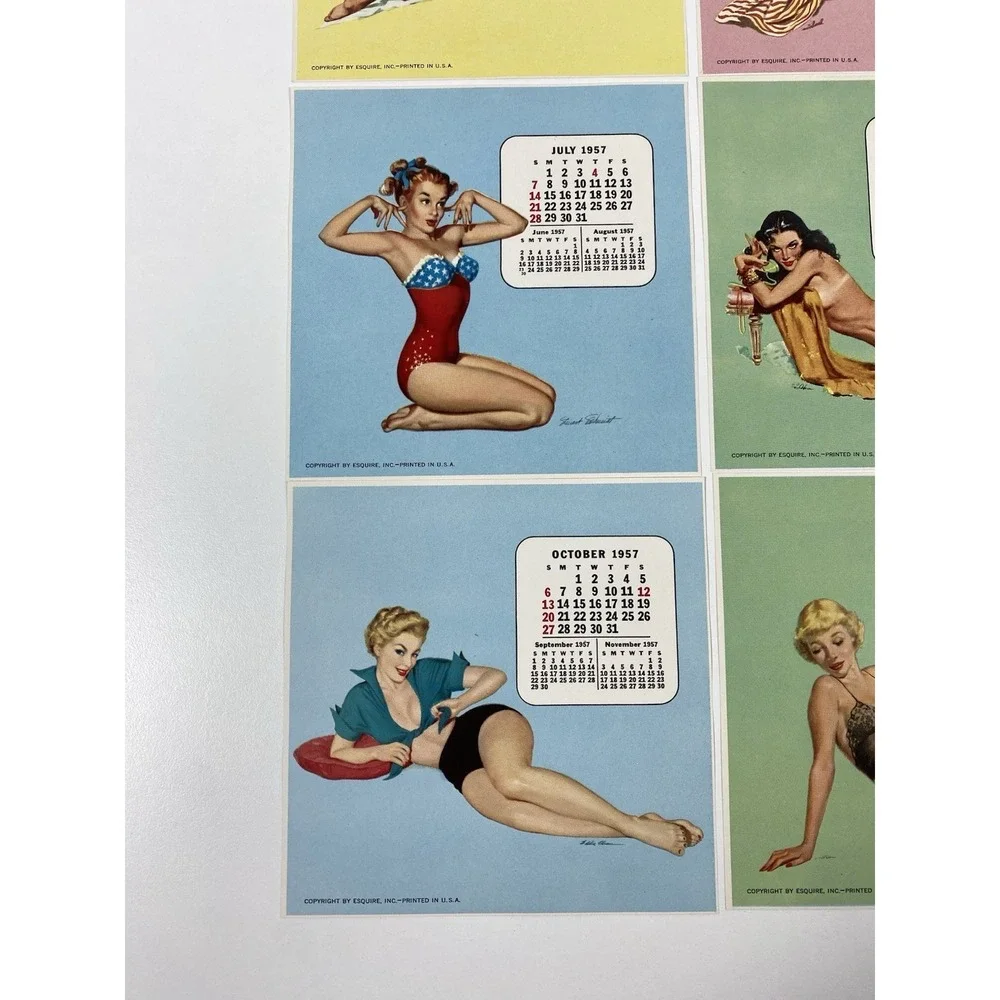 1957 Esquire‎ Magazine Desktop Pinup Calendar Holder ~ 12 Months
